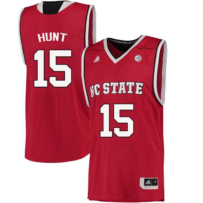 Men NC State Wolfpack #15 Sam Hunt College Basketball Jerseys-Red
